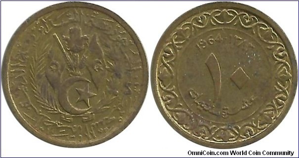 Algeria 10 Centimes 1964