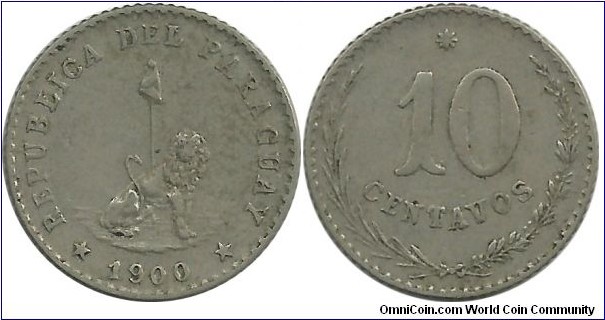Paraguay 10 Centavos 1900