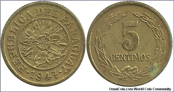 Paraguay 5 Centimos 1947