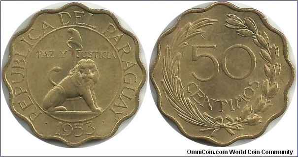 Paraguay 50 Centimos 1953