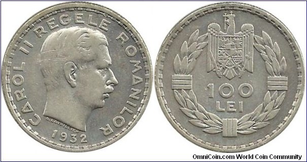 Romania 100 Lei 1932 -London Mint (no mintmark) 