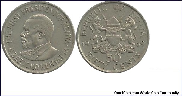 Kenya 50 Cents 1969