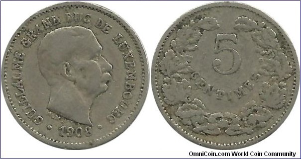Luxembourg 5 Centimes 1908