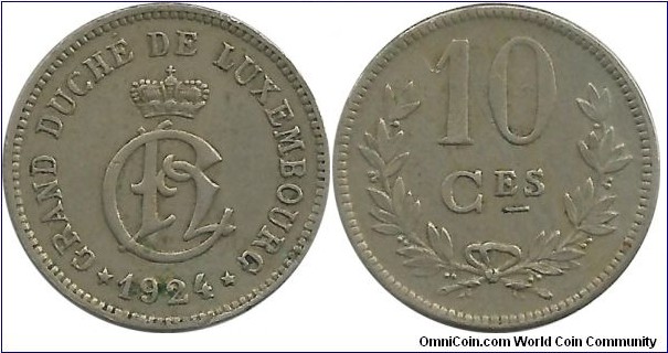 Luxembourg 10 Centimes 1924