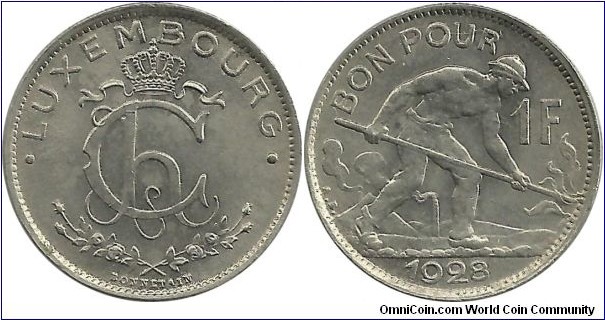 Luxembourg 1 Franc 1928