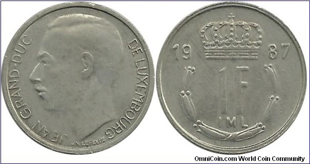 Luxembourg 1 Franc 1987