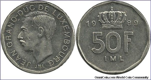 Luxembourg 50 Francs 1989
