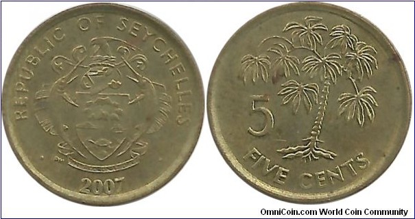 Seychelles 5 Cents 2007