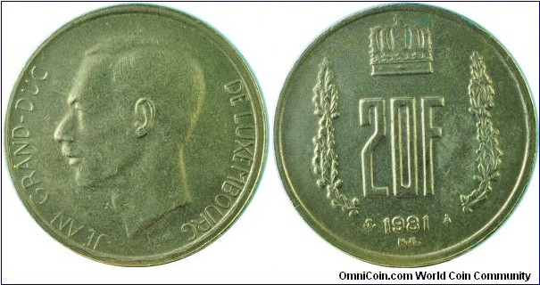 Luxembourg20Francs-km58-1981