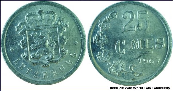 Luxembourg25Centimes-km45a-1967