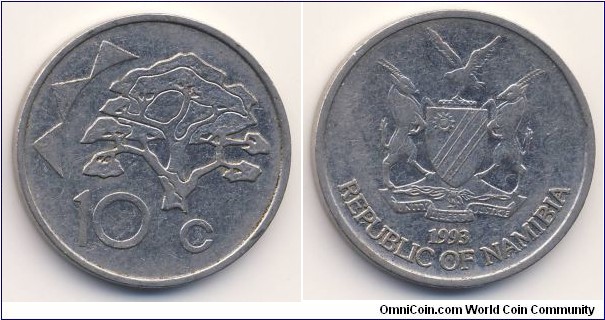 10 Cents (Republic of Namibia // Nickel plated Steel)