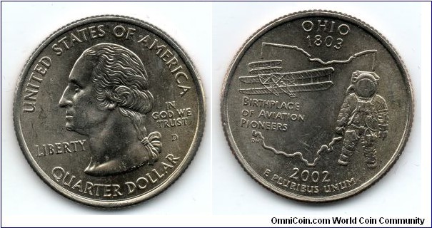 Ohio State Quarter. From Collectors Alliance Commemorative Quarters Set. Denver Mint