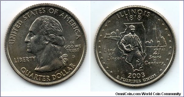 Illinois State Quarter. From Collectors Alliance Commemorative Quarters Set. Denver Mint