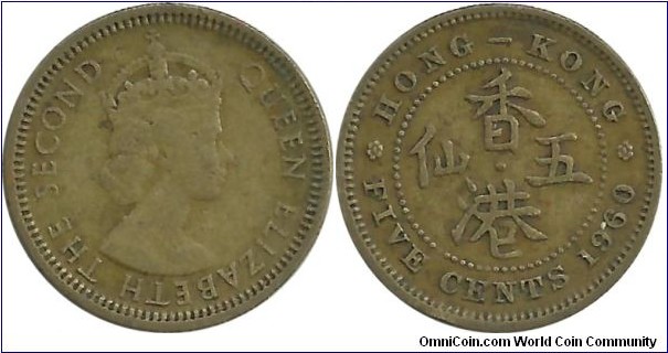HongKong 5 Cents 1960