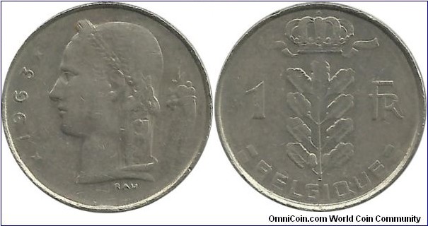 Belgium 5 Francs 1963-French