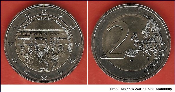 2 euro coin commemorating the majority representation in 1887
