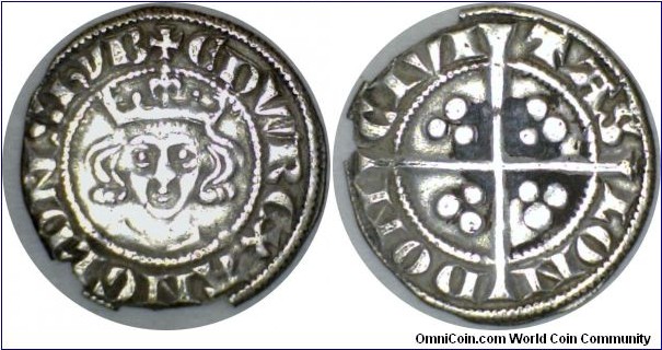 Edward I new penny
1.3gms  18mm 
Class 1c with drapery. Nibbled edge