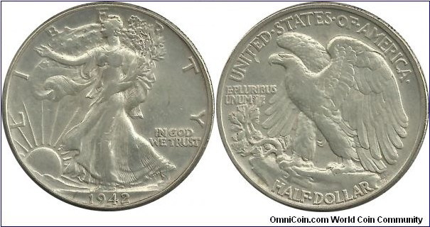 USA ½ Dollar 1942