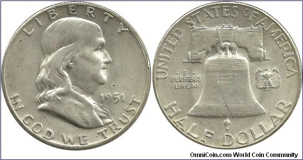 USA ½ Dollar 1951S