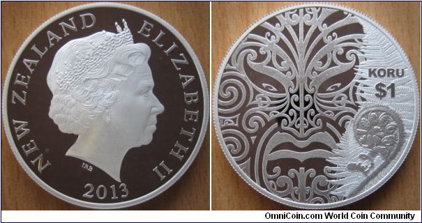 1 Dollar - Maori Art koru - 31.1 g Ag .999 Proof - mintage 2,000