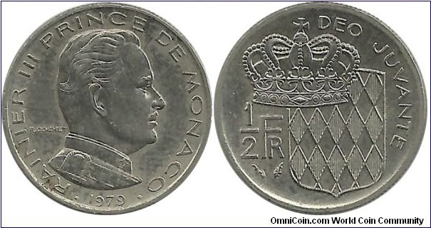 Monaco ½ Franc 1979