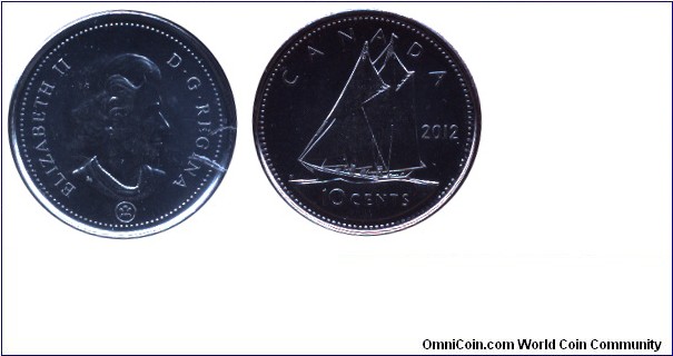 Canada, 10 cents, 2012, Scooter, Queen Elizabeth II.