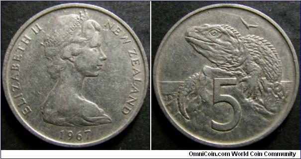 New Zealand 1967 5 cents. Found it circulating in Australia.