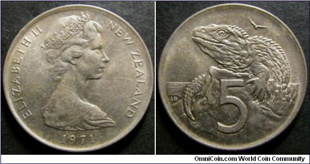 New Zealand 1971 5 cents. Found it circulating in Australia. 