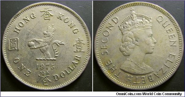 Hong Kong 1975 1 dollar. Weight: 11.65g. 