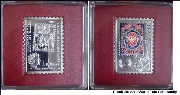 1 Dollar Niue - History of Polish Stamps - First Polish Stamp 1860