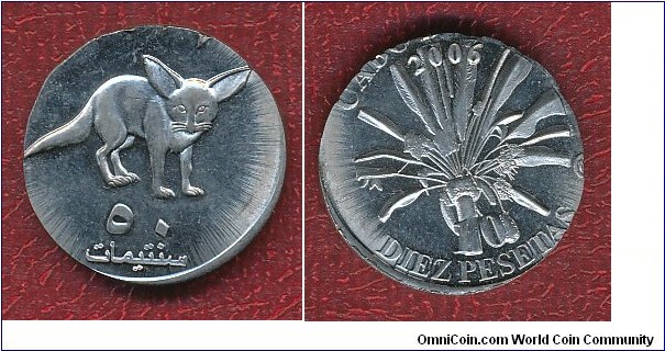 Cabo Dakhla, fantasy coin struck on smaller planchet in steel.