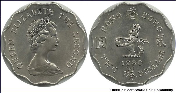 HongKong 2 Dollars 1980