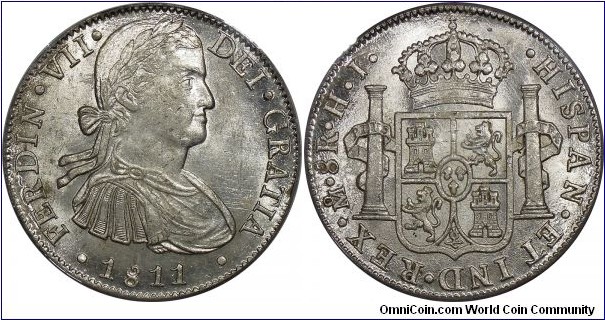 8 Reales. PCGS MS62.