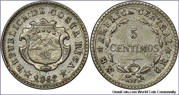 5 Centimos, struck over 2 Centimos 1903, KM# 144. Overstrikes with clear evidence of the undertype coin.