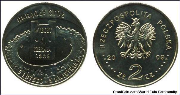Poland, 2 zlote, 2009, Cu-Al-Zn-Sn, 27mm, 8.15g, 1989 Elections.