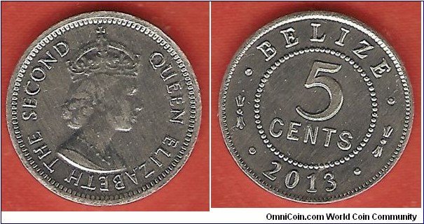 5 cents 2013 - aluminum - Elizabeth II by Cecil Thomas