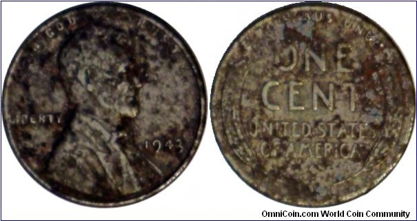 1943 steel cent found in a Coinstar tray