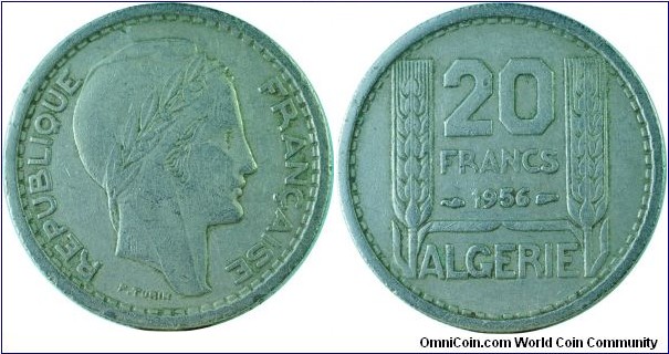 Algeria(France)20Francs-km91-1956