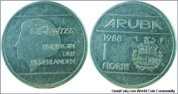 Aruba(Netherlands)1Florin-km5-1988