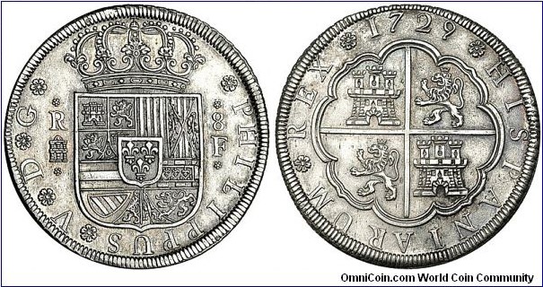 Spain, Bourbon, Philip V (Second reign), 8 Reales. Segovia mint. 