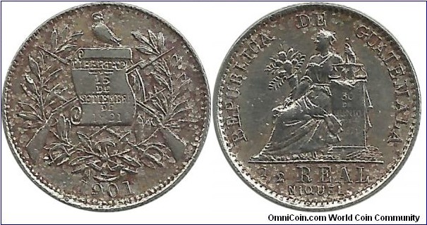 Guatemala ½ Real Niquel 1901