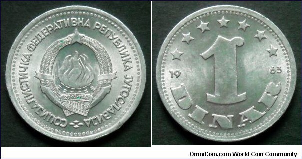 Yugoslavia 1 dinar.
1963