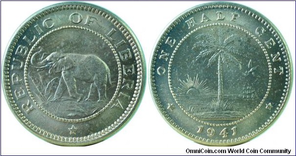 Liberia0.5Cent-km10a-1941