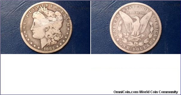 Sold !! .900 Silver 1882-O Morgan Dollar Coin:

Nice Grade Attractively Toned Coin
Large 38.1mm Silver Crown - .7734 Oz ASW
New Orleans Mint 