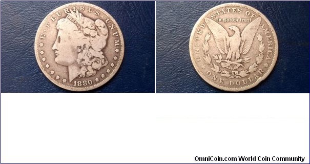 .900 Silver 1880 Morgan Dollar Nice Grade Attractively Toned Circ Classic # 726