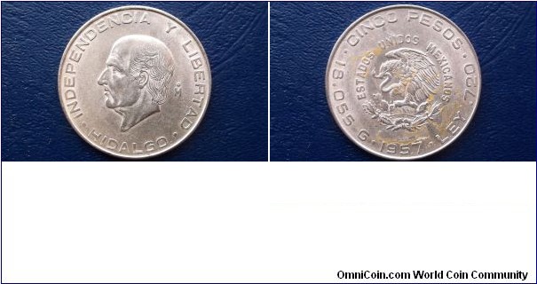 720 Silver 1957 Mexico 5 Pesos Hidalgo Large 36mm Nice High Grade Coin Go Here:

http://stores.ebay.com/Mt-Hood-Coins