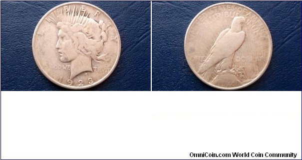 Sold !! 900 Silver 1923-D Peace Dollar Eagle Toned Circ Classic Go Here:

http://stores.ebay.com/Mt-Hood-Coins
