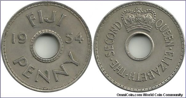 Fiji 1 Penny 1954