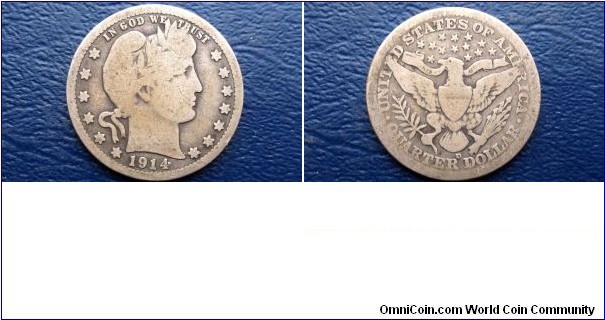 Silver 1914-D 25 Cent Barber Quarter Dollar Nice Original Toned Circ 
Go Here:

http://stores.ebay.com/Mt-Hood-Coins 