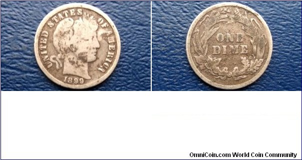 Silver 1899 10 Cent Barber Dime Nice Toned Circulated 
Go Here:

http://stores.ebay.com/Mt-Hood-Coins